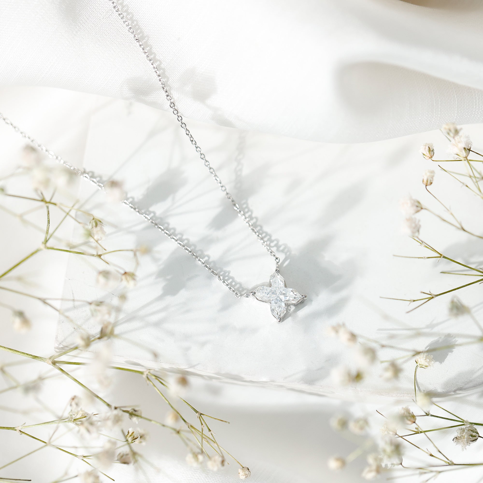 Initial X Necklace with Certified Lab Grown Diamond 2 Carat Lab - ( EF-VS ) - Rosec Jewels