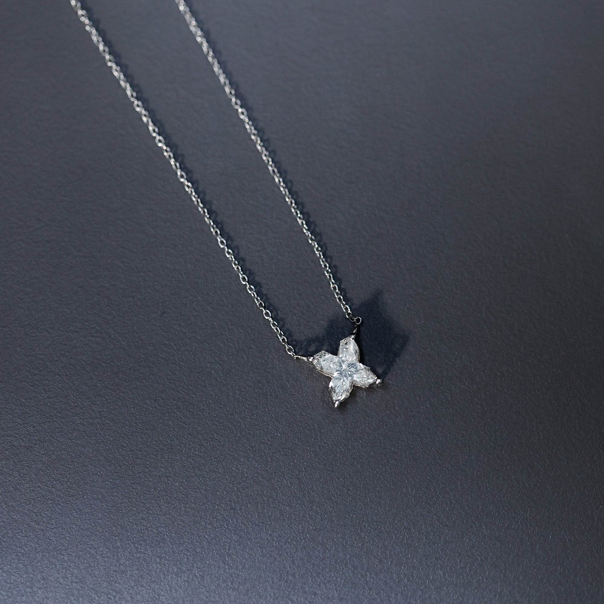 Initial X Necklace with Certified Lab Grown Diamond 2 Carat Lab - ( EF-VS ) - Rosec Jewels