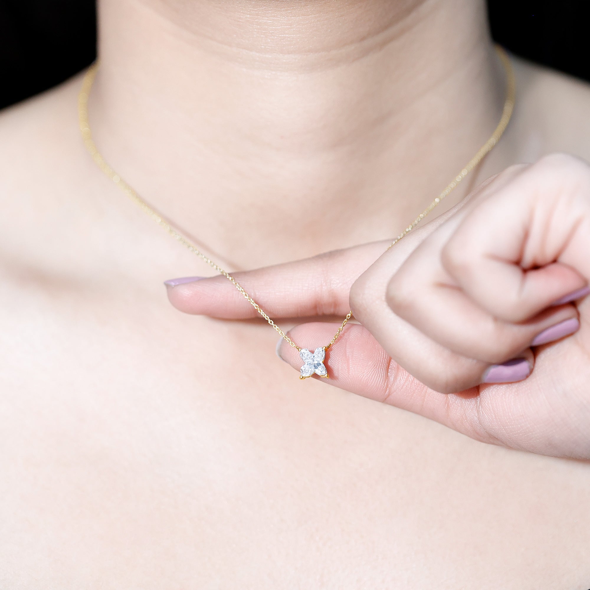 Initial X Necklace with Certified Lab Grown Diamond 2 Carat Lab - ( EF-VS ) - Rosec Jewels