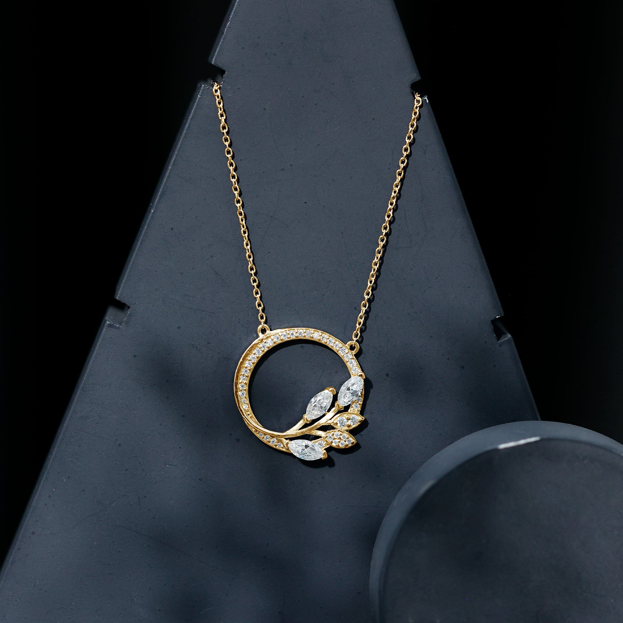 1 CT Marquise and Round Cut Moissanite Leaf Eternity Necklace D-VS1 - Rosec Jewels