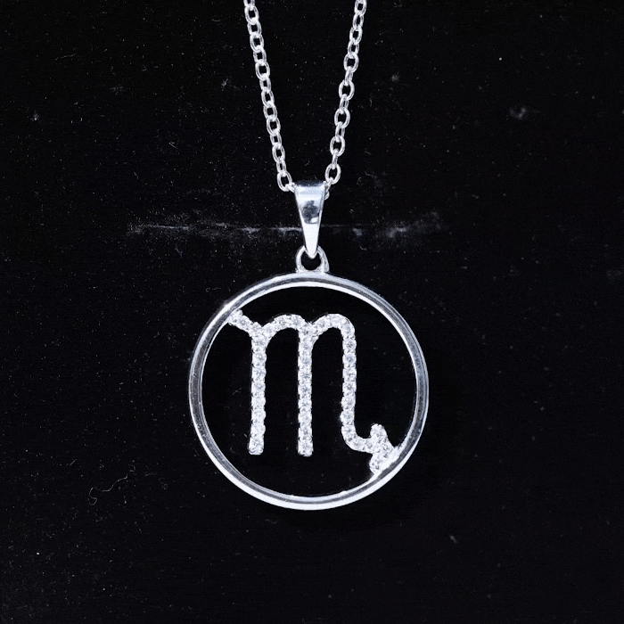 Certified Moissanite Scorpio Zodiac Pendant Necklace D-VS1 - Rosec Jewels