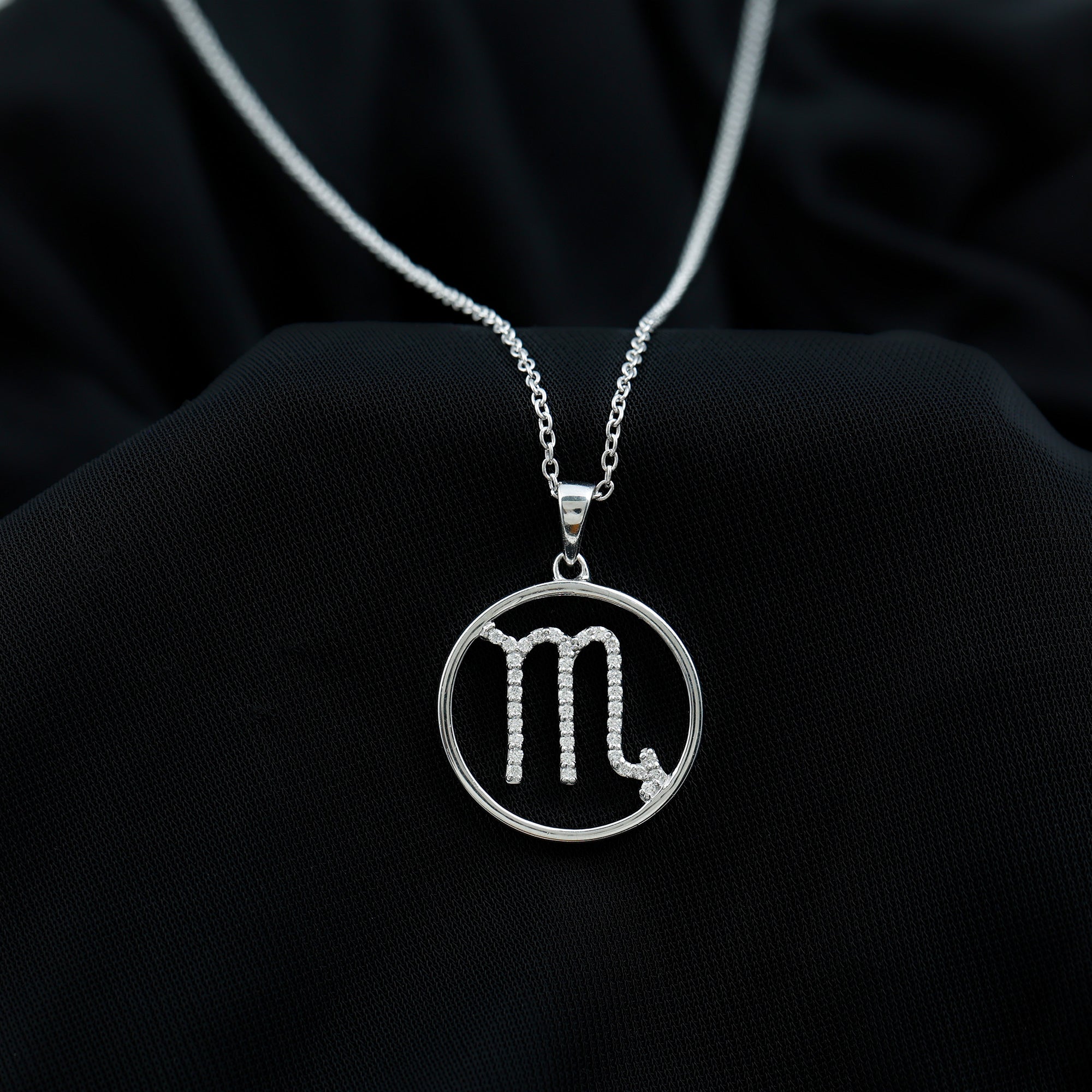 Certified Moissanite Scorpio Zodiac Pendant Necklace D-VS1 - Rosec Jewels