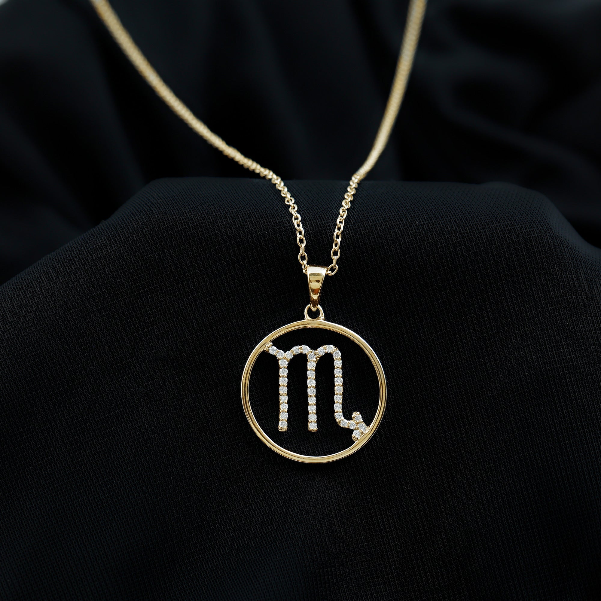 Certified Moissanite Scorpio Zodiac Pendant Necklace D-VS1 - Rosec Jewels
