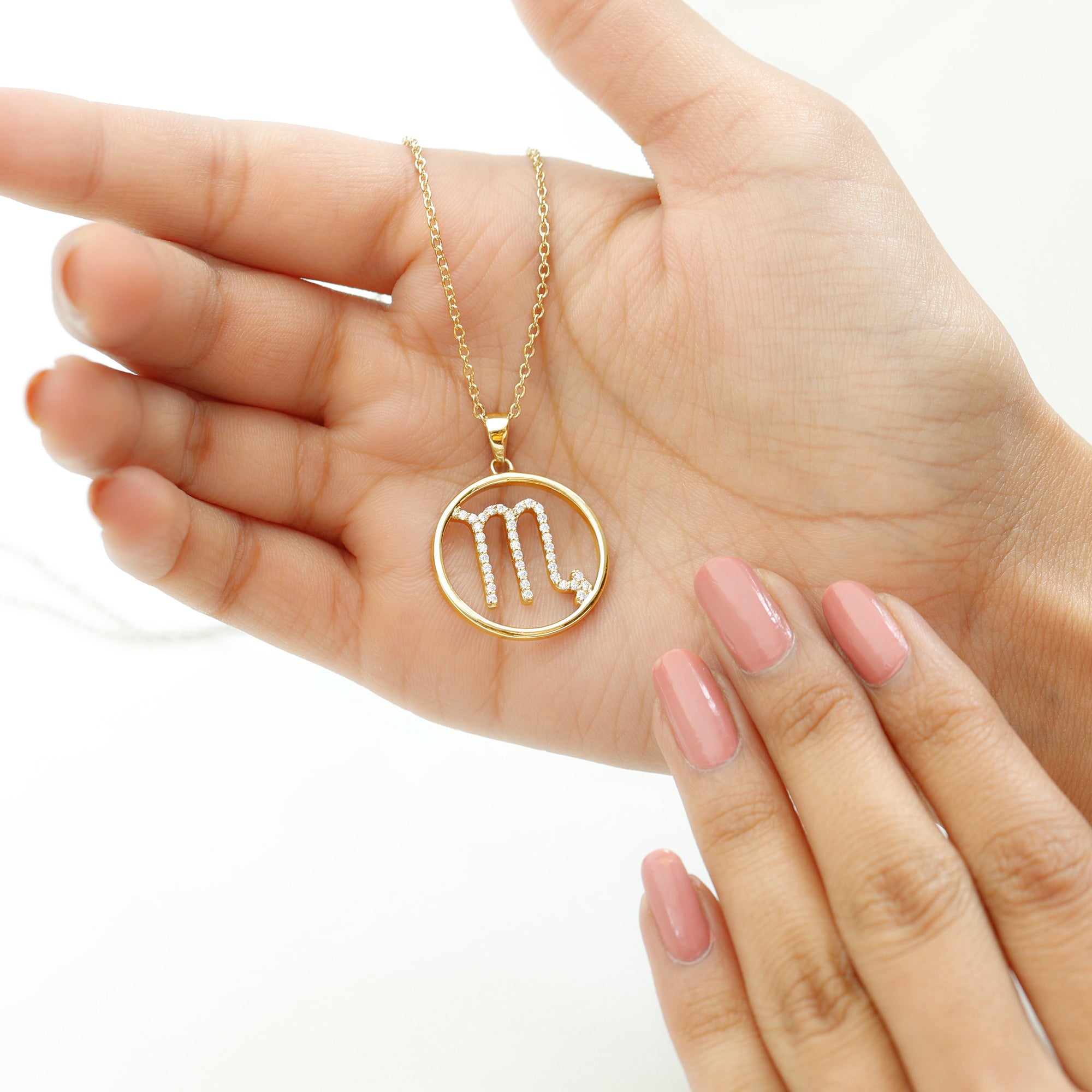 Certified Moissanite Scorpio Zodiac Pendant Necklace D-VS1 - Rosec Jewels