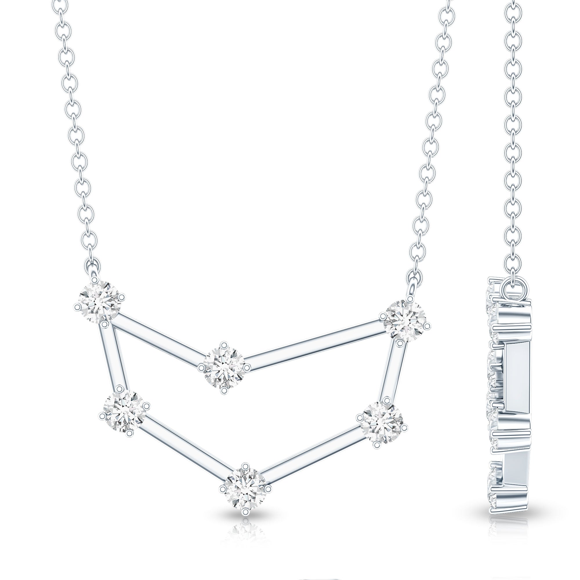 Certified Moissanite Capricorn Constellation Necklace D-VS1 - Rosec Jewels