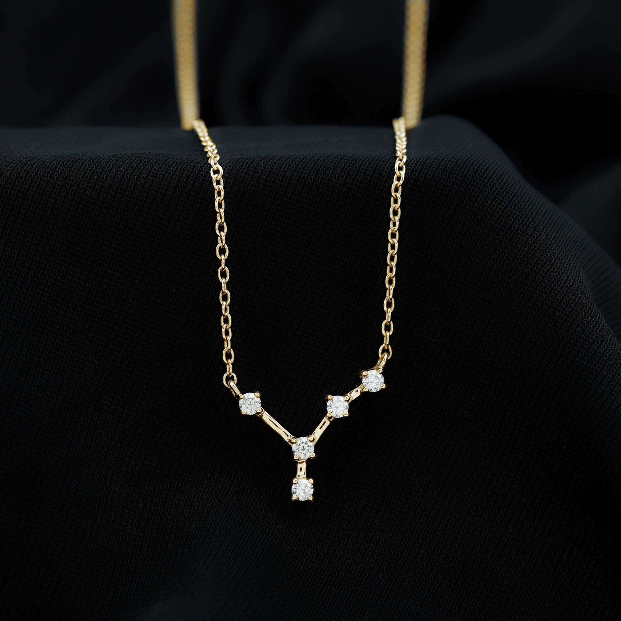 Moissanite Cancer Zodiac Constellation Necklace D-VS1 - Rosec Jewels