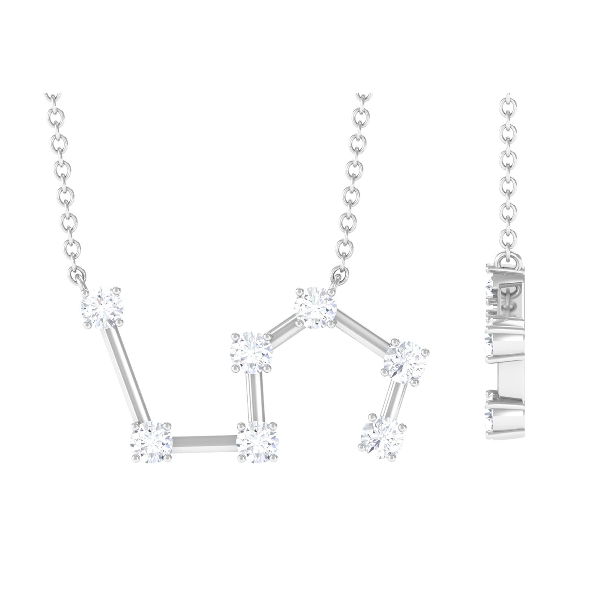Certified Moissanite Leo Constellation Necklace - Rosec Jewels