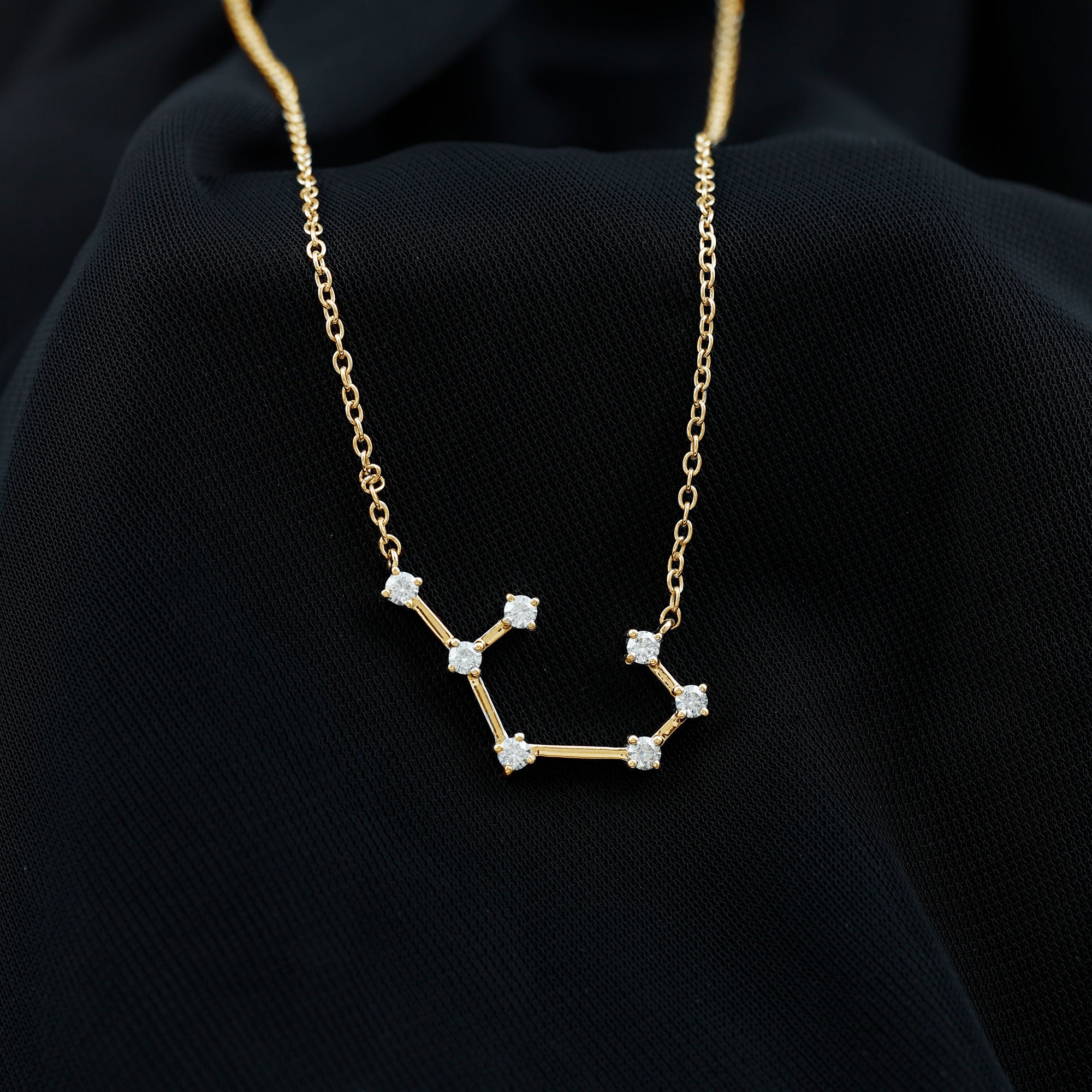 Certified Moissanite Constellation Sagittarius Zodiac Sign Necklace D-VS1 - Rosec Jewels