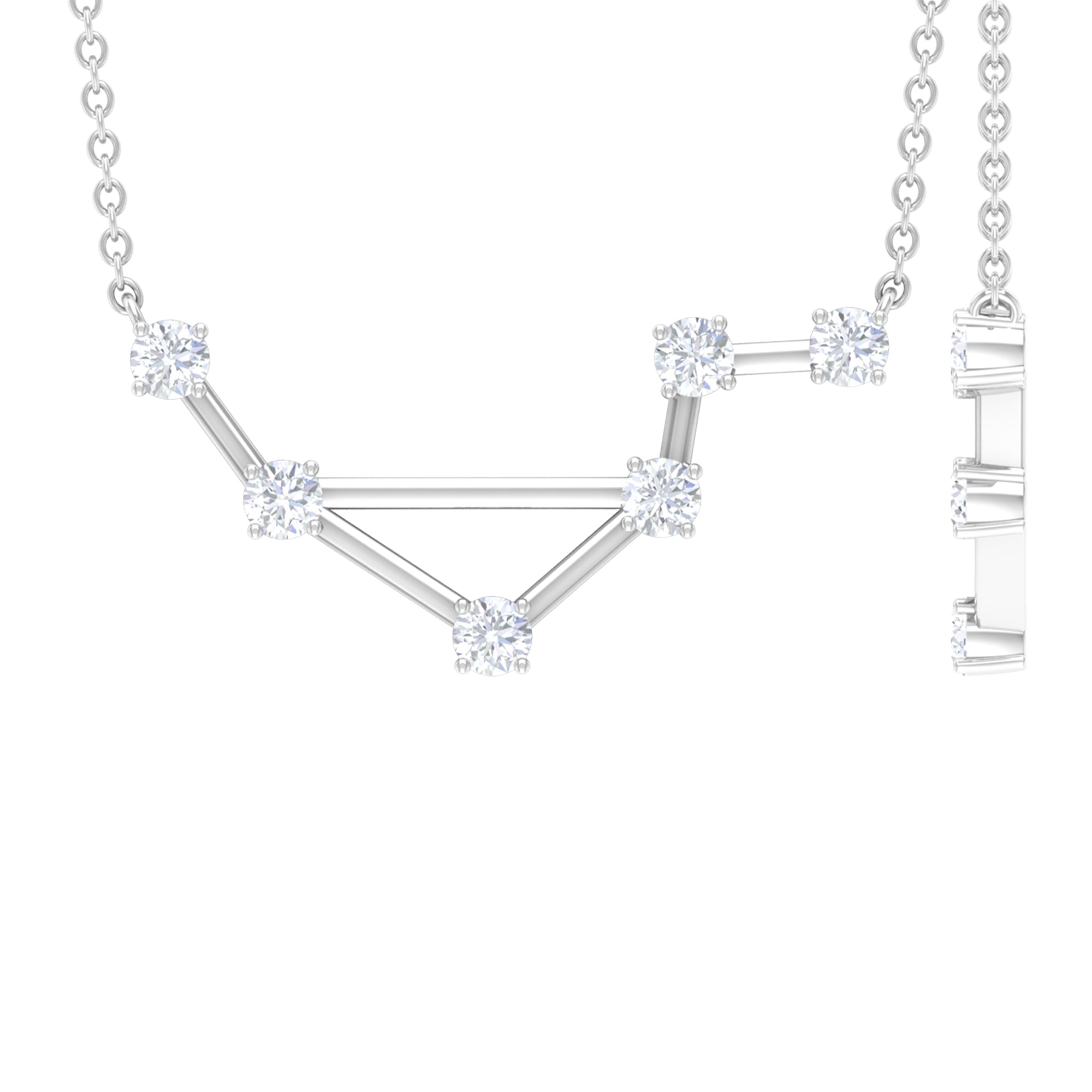 Certified Moissanite Constellation Libra Zodiac Sign Necklace D-VS1 - Rosec Jewels