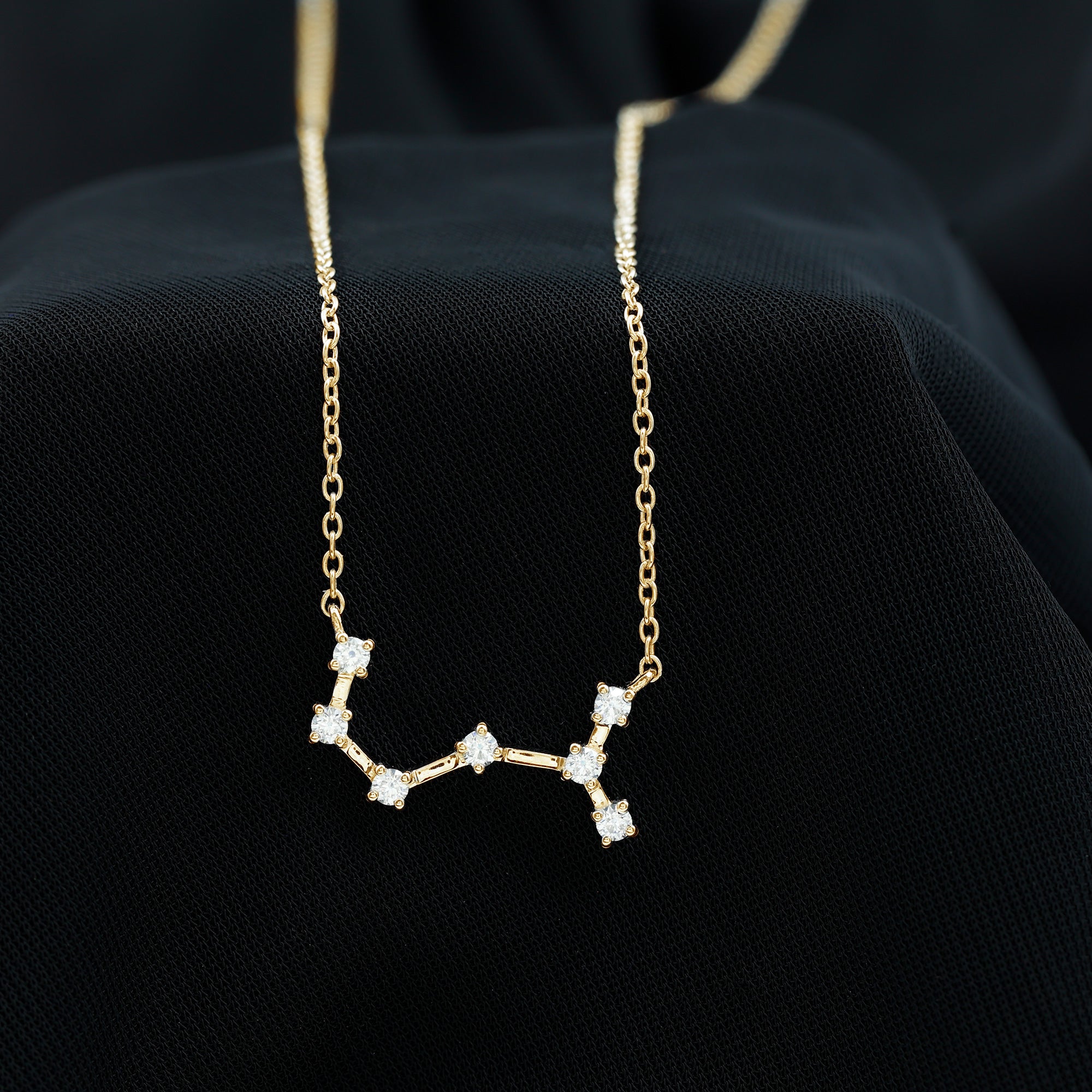 Certified Moissanite Constellation Scorpio Zodiac Necklace D-VS1 - Rosec Jewels