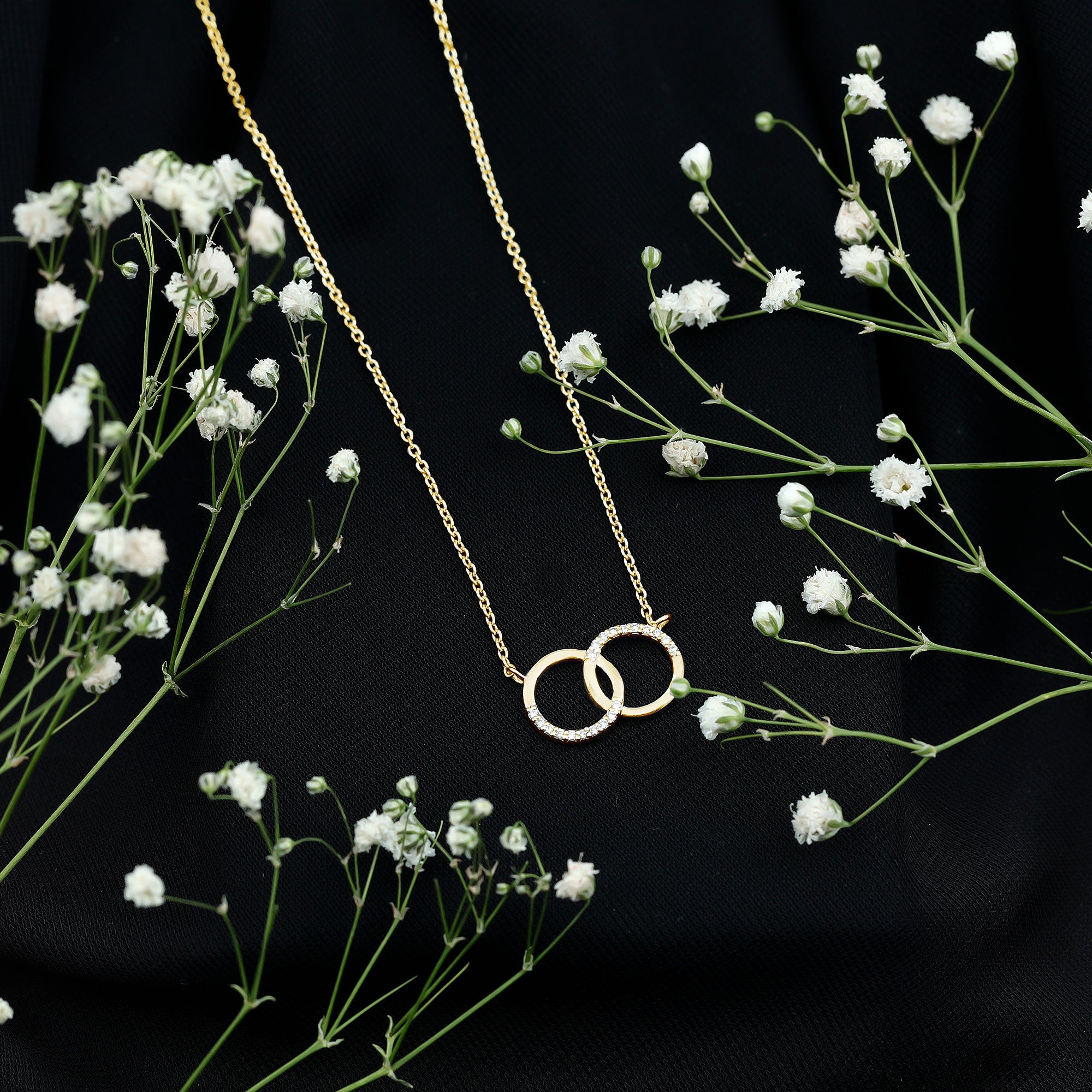 Certified Diamond Circle Pendant Necklace Natural - ( HI-SI ) - Rosec Jewels