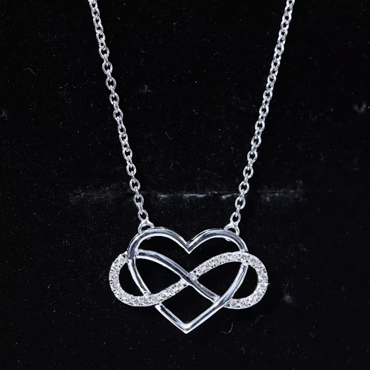 Certified Moissanite Infinity Heart Necklace D-VS1 - Rosec Jewels