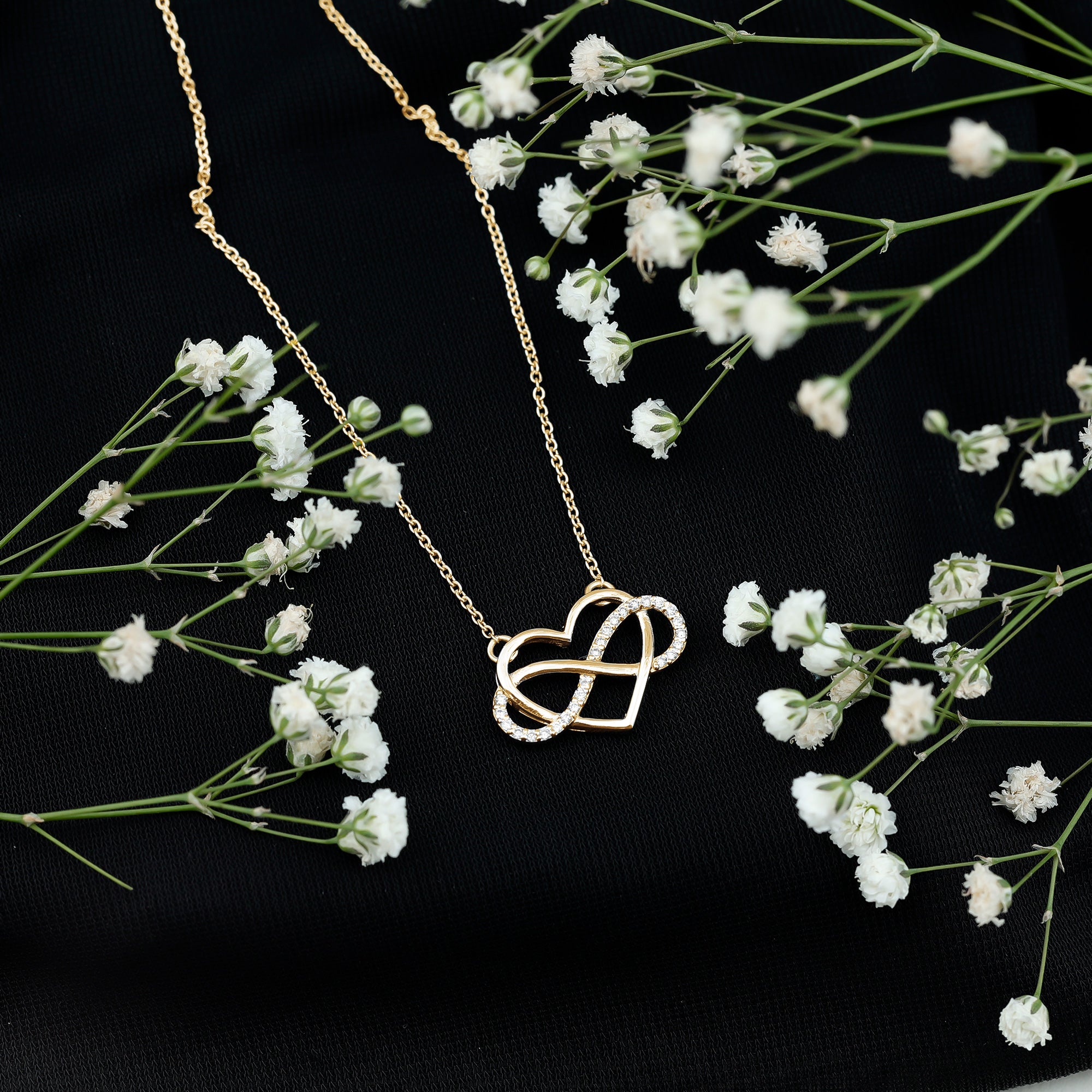 Certified Moissanite Infinity Heart Necklace D-VS1 - Rosec Jewels