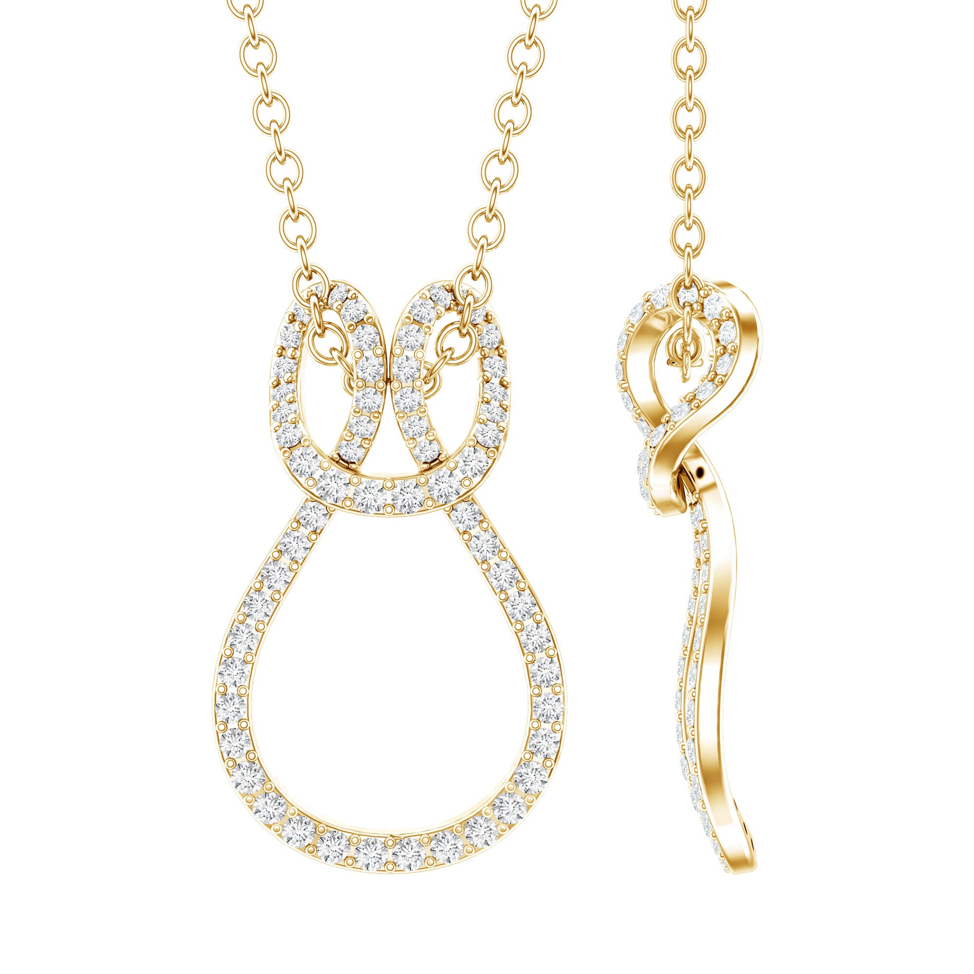 Classic Moissanite Twisted Infinity Pendant Necklace D-VS1 - Rosec Jewels