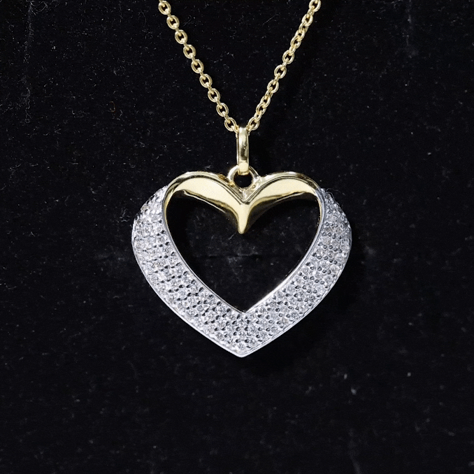 Certified Moissanite Heart Bridal Necklace With Chain D-VS1 - Rosec Jewels