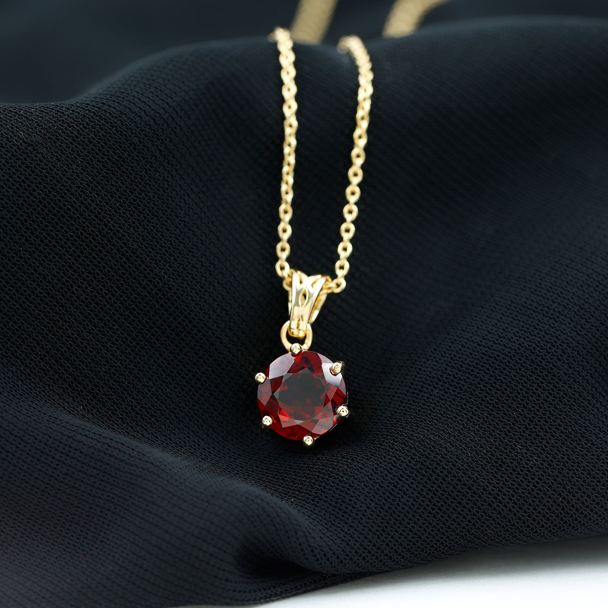 2.3 Carat Garnet Solitaire Pendant with Decorative Bail AAA - Rosec Jewels