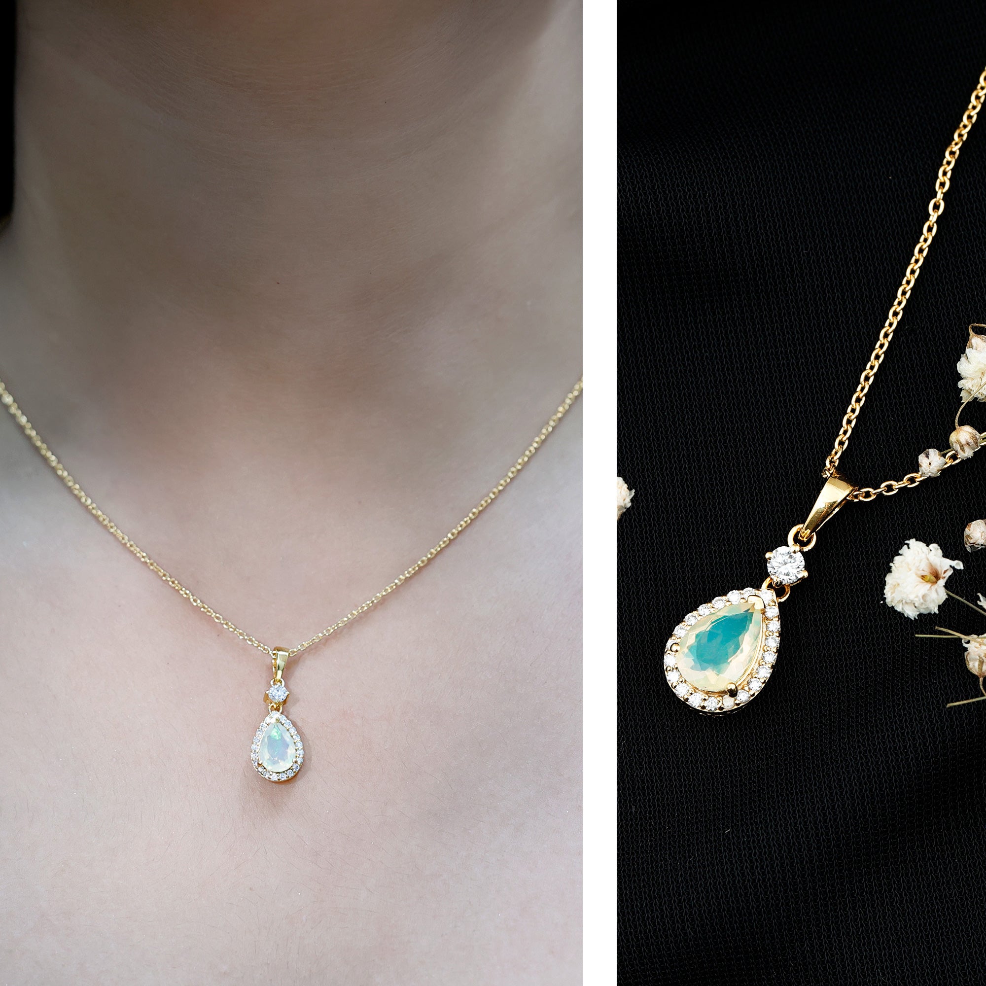 Certified Half Carat Moissanite Heart Promise Necklace with Silver Chain D-VS1 14K Yellow Gold Plated Silver - Rosec Jewels