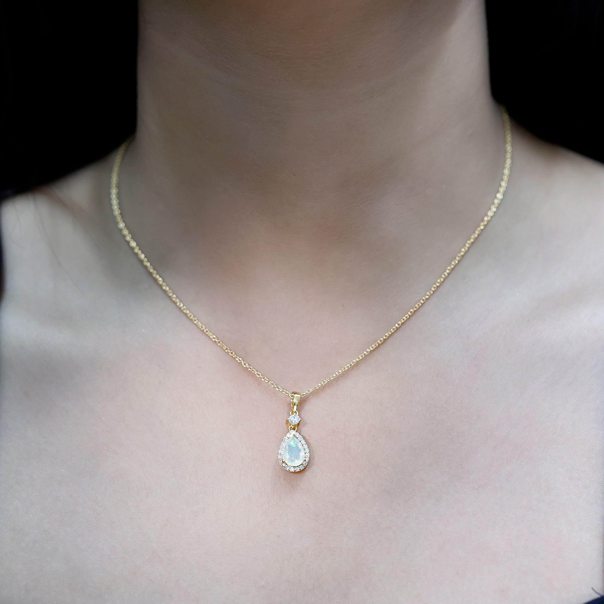 Certified Half Carat Moissanite Heart Promise Necklace with Silver Chain D-VS1 14K Yellow Gold Plated Silver - Rosec Jewels