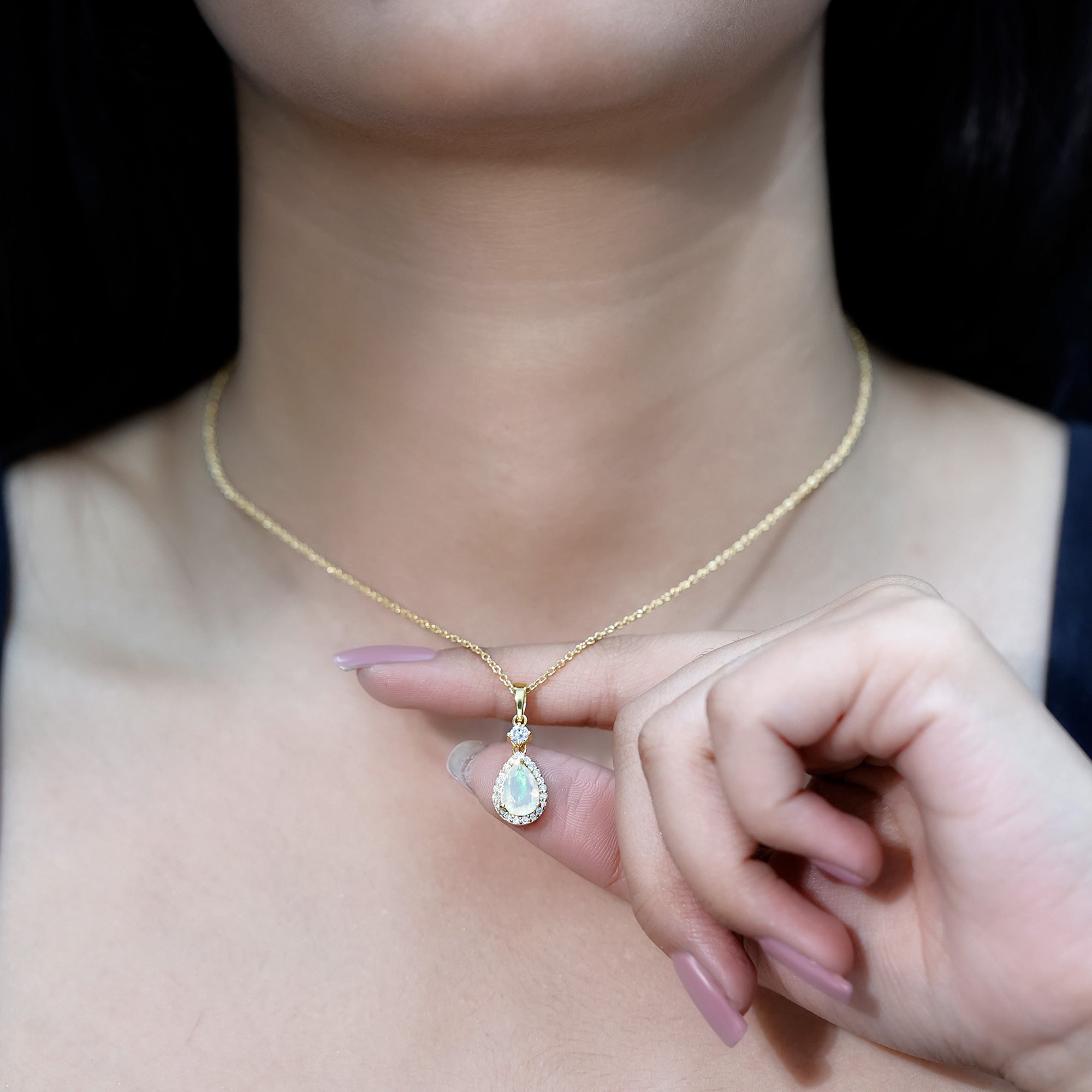 Certified Half Carat Moissanite Heart Promise Necklace with Silver Chain D-VS1 14K Yellow Gold Plated Silver - Rosec Jewels