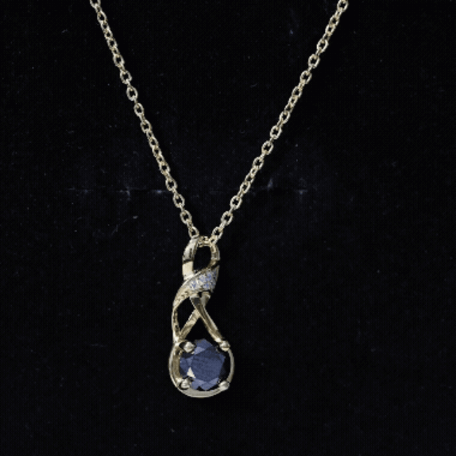 1 Carat Black and White Diamond Infinity Necklace with Silver Chain AAA 14K Yellow Gold Plated Silver - Rosec Jewels