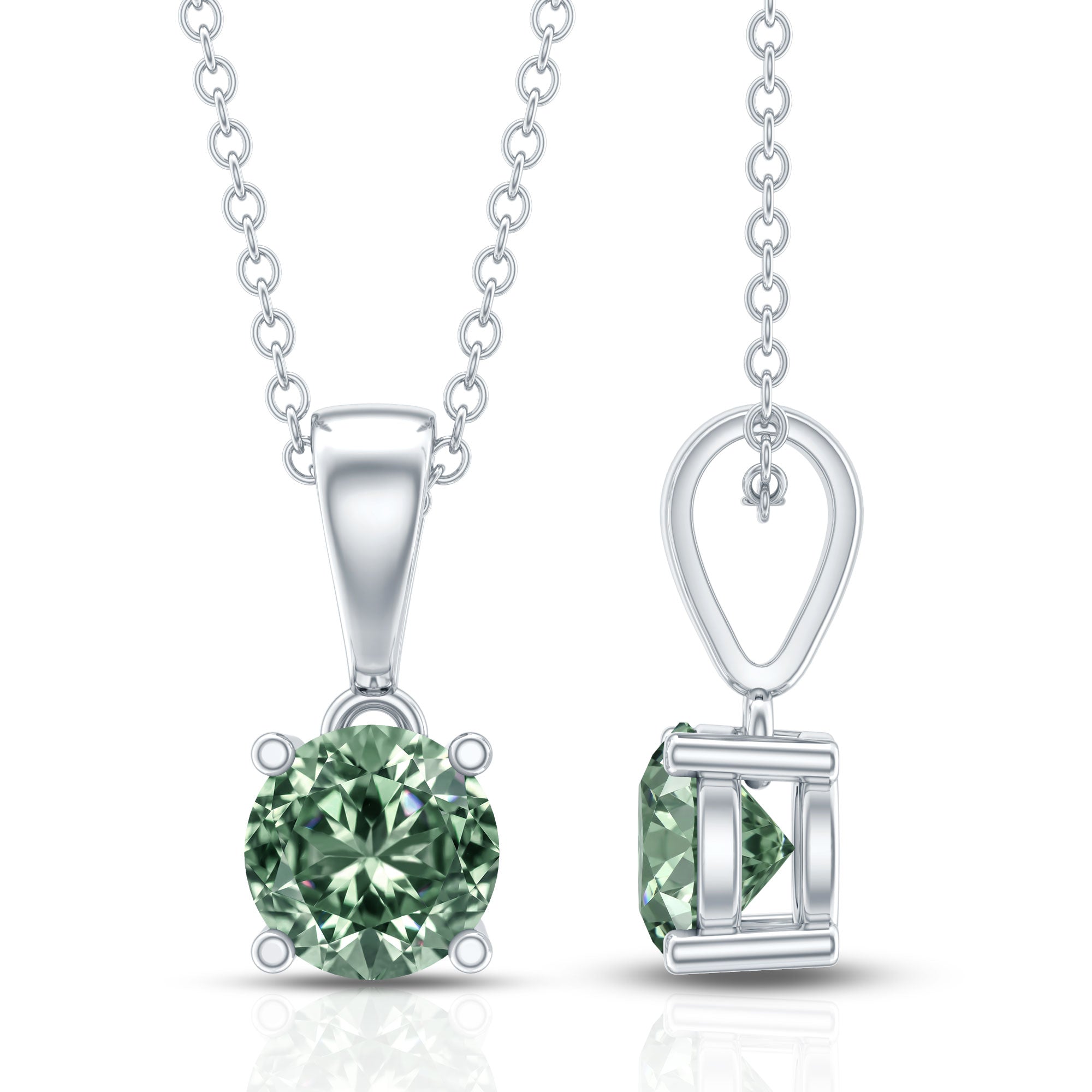 1 Carat Lab Created Vivid Green Diamond Solitaire Pendant with IGI Certificate Vivid Green - VS1 - Rosec Jewels