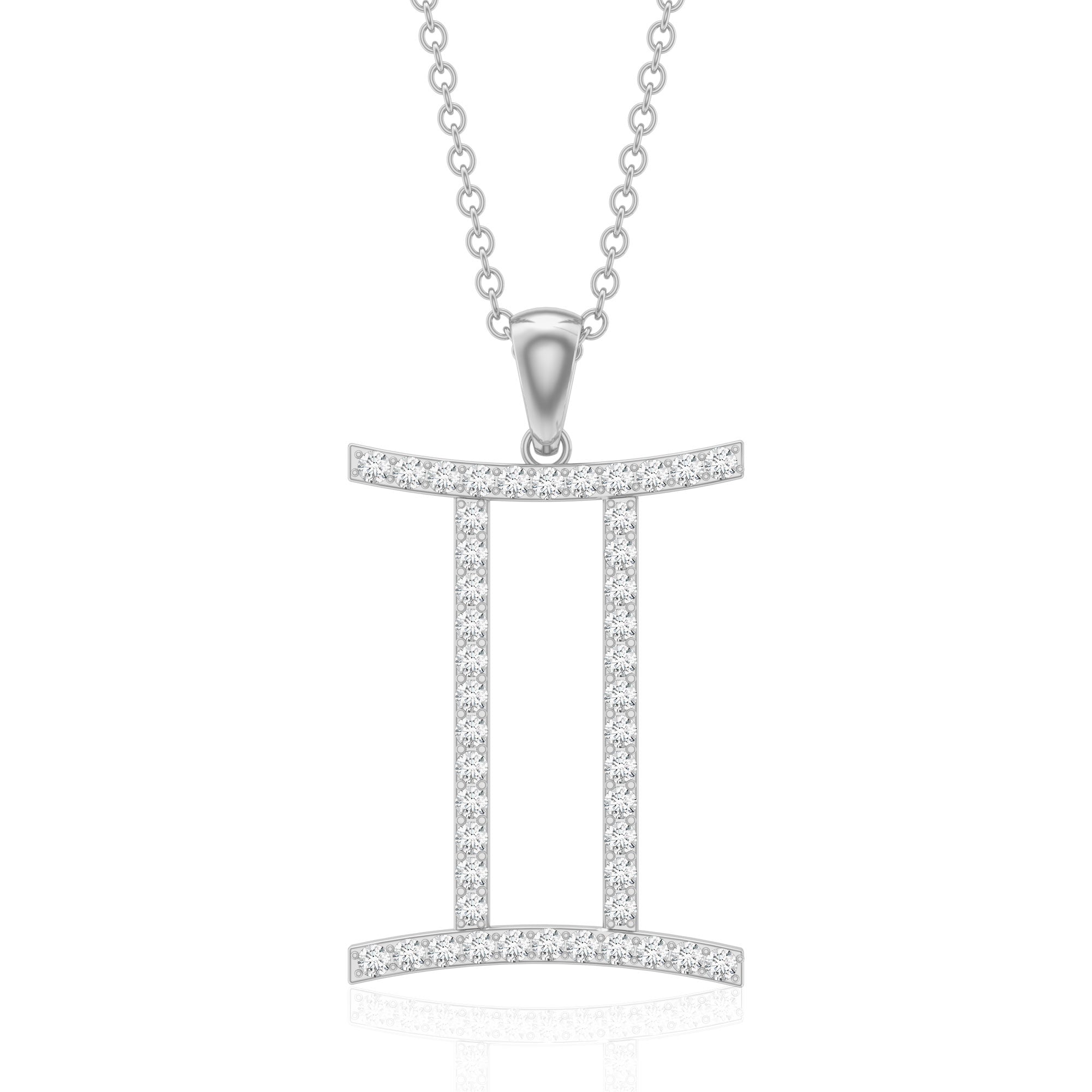 Gemini Necklace with Certified Lab Grown Diamond Lab - ( EF-VS ) - Rosec Jewels