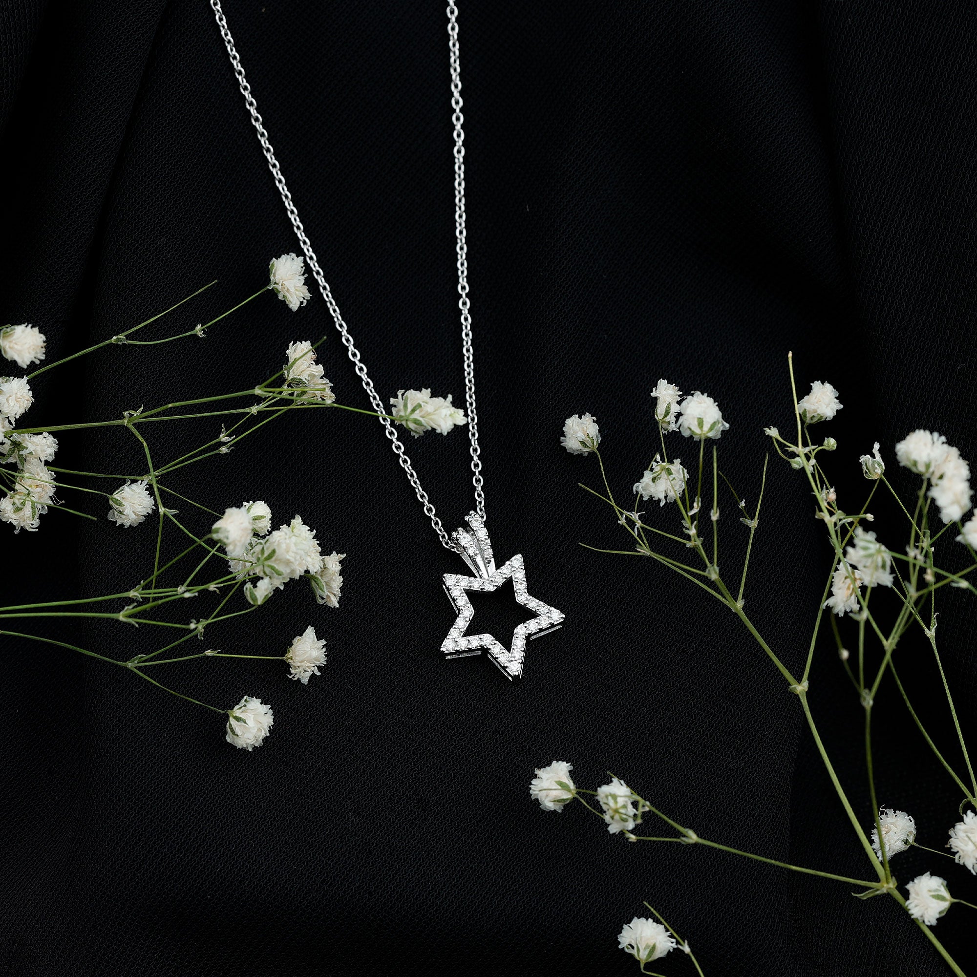 Certified Moissanite Star Shape Pendant D-VS1 - Rosec Jewels
