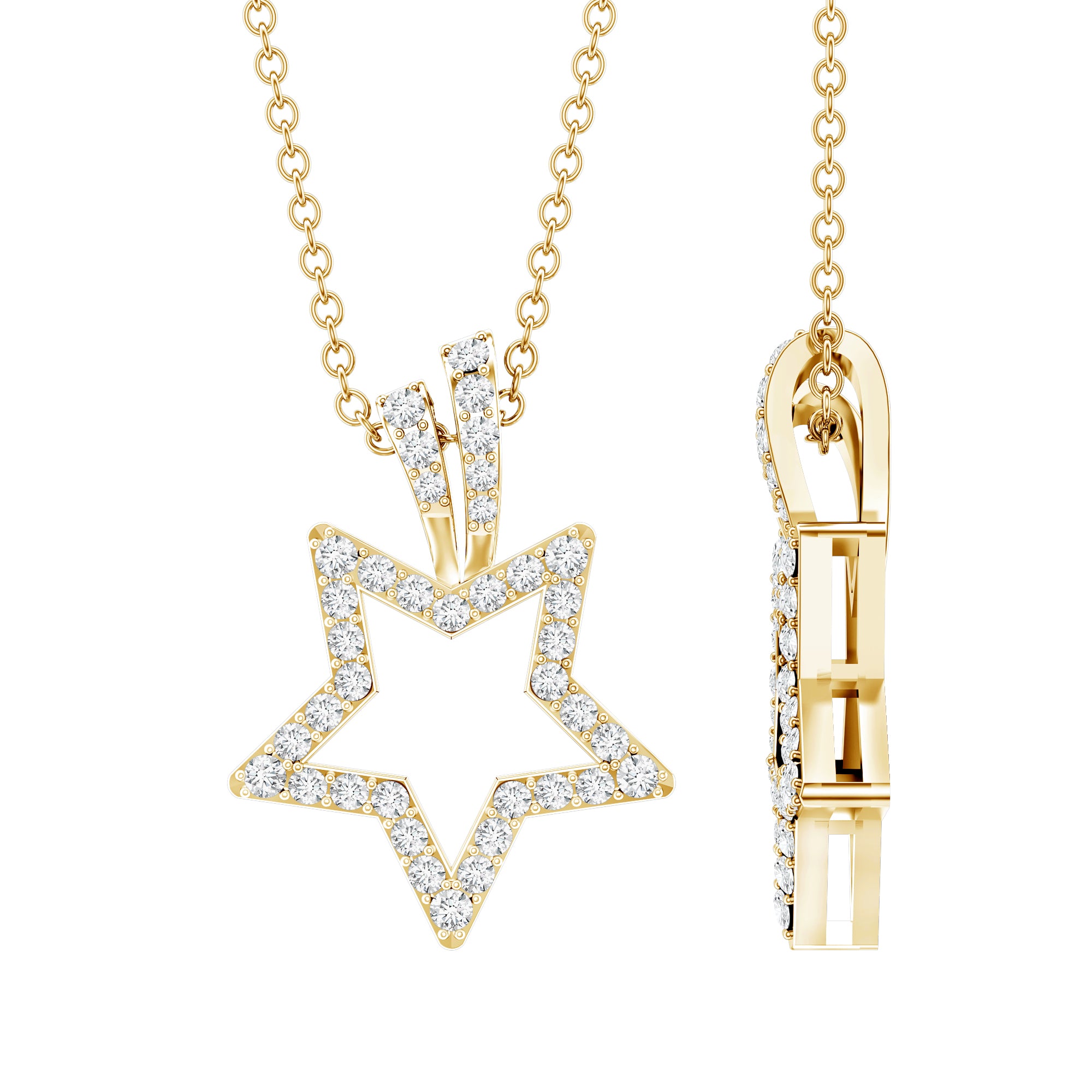 Certified Moissanite Star Shape Pendant D-VS1 - Rosec Jewels