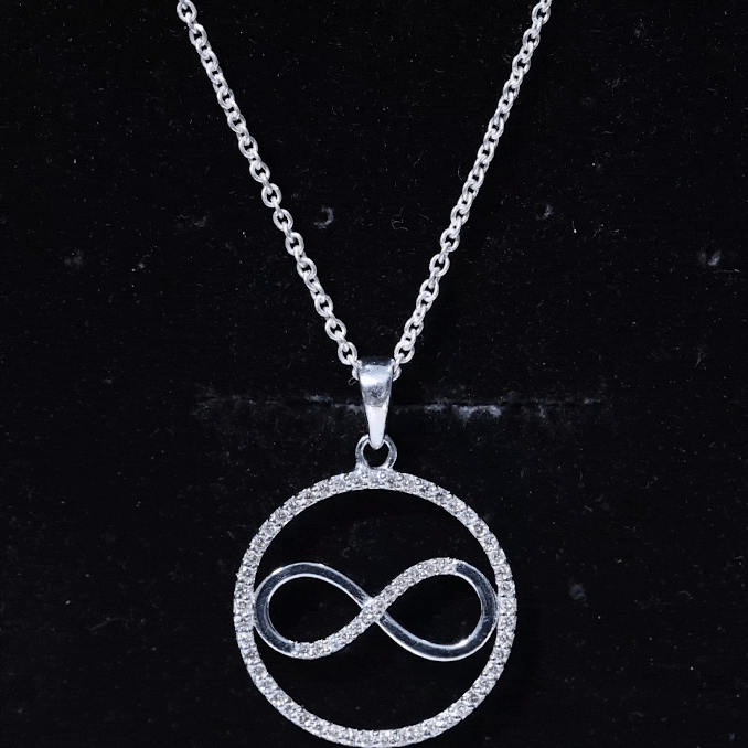 Diamonds Infinity Eternity Pendant Necklace Lab - ( EF-VS ) - Rosec Jewels