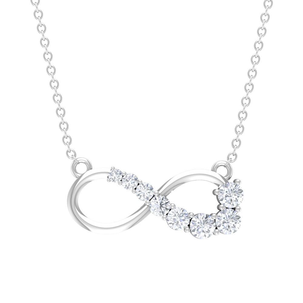 Diamond Infinity Pendant Necklace For Women Lab - ( EF-VS ) - Rosec Jewels