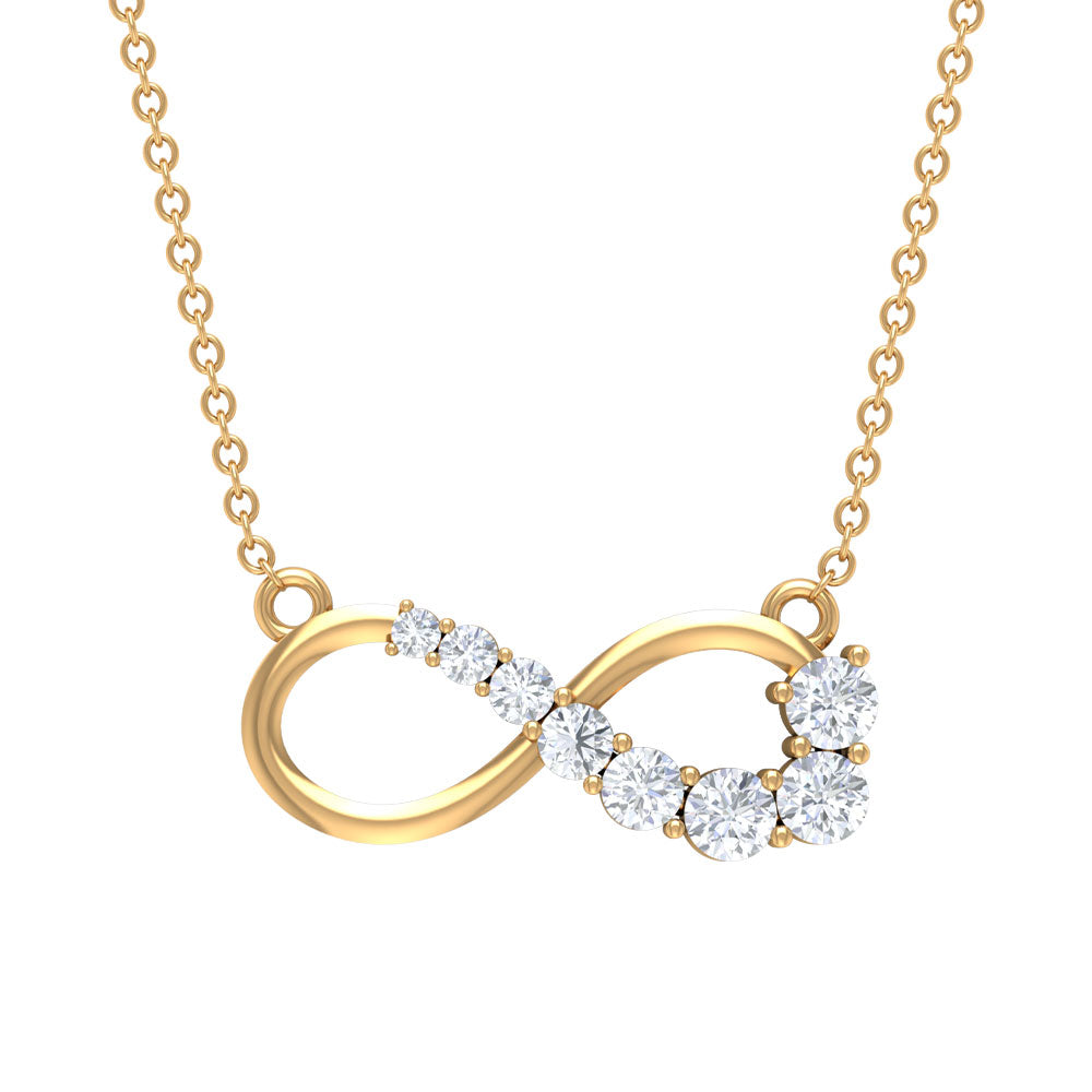 Diamond Infinity Pendant Necklace For Women Lab - ( EF-VS ) - Rosec Jewels