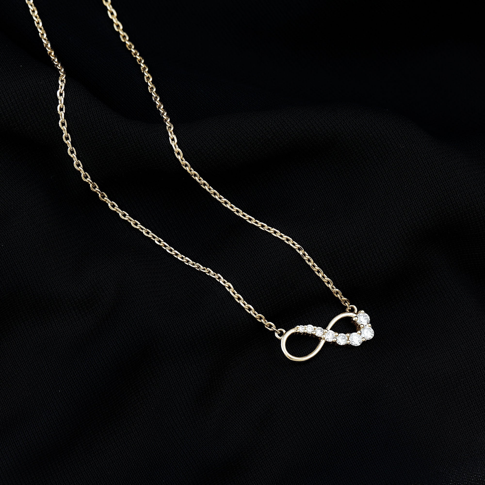 Diamond Infinity Pendant Necklace For Women Lab - ( EF-VS ) - Rosec Jewels