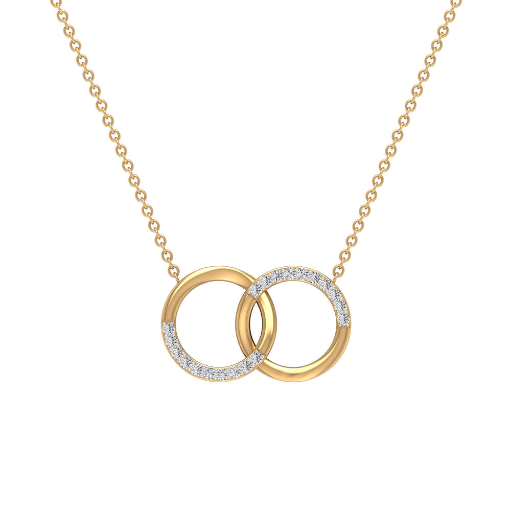 Certified Diamond Circle Pendant Necklace Lab - ( EF-VS ) - Rosec Jewels