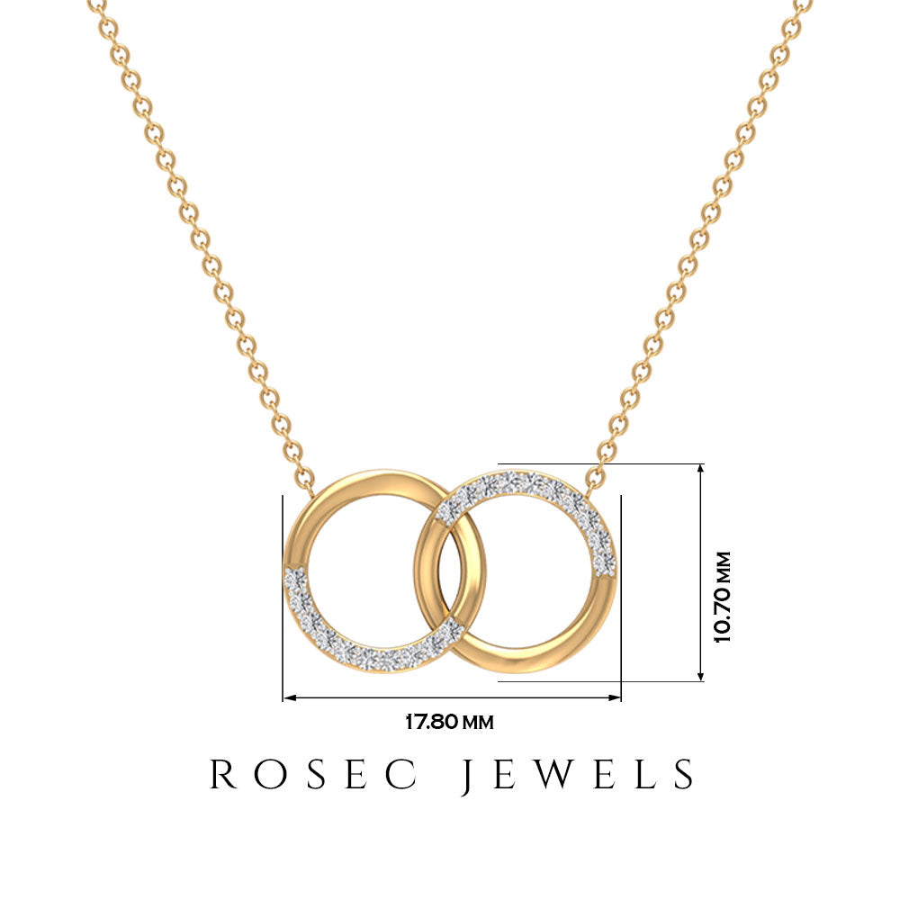 Certified Diamond Circle Pendant Necklace Lab - ( EF-VS ) - Rosec Jewels