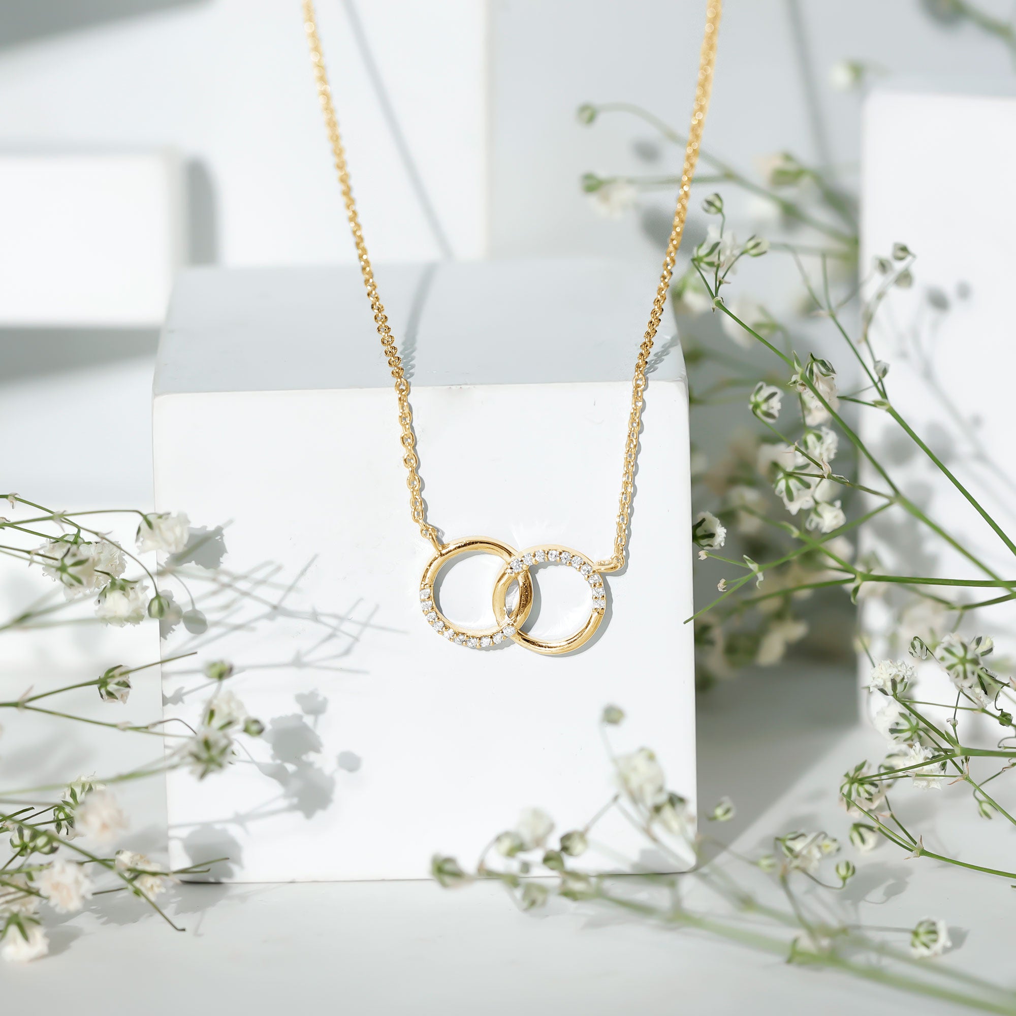 Certified Diamond Circle Pendant Necklace Lab - ( EF-VS ) - Rosec Jewels