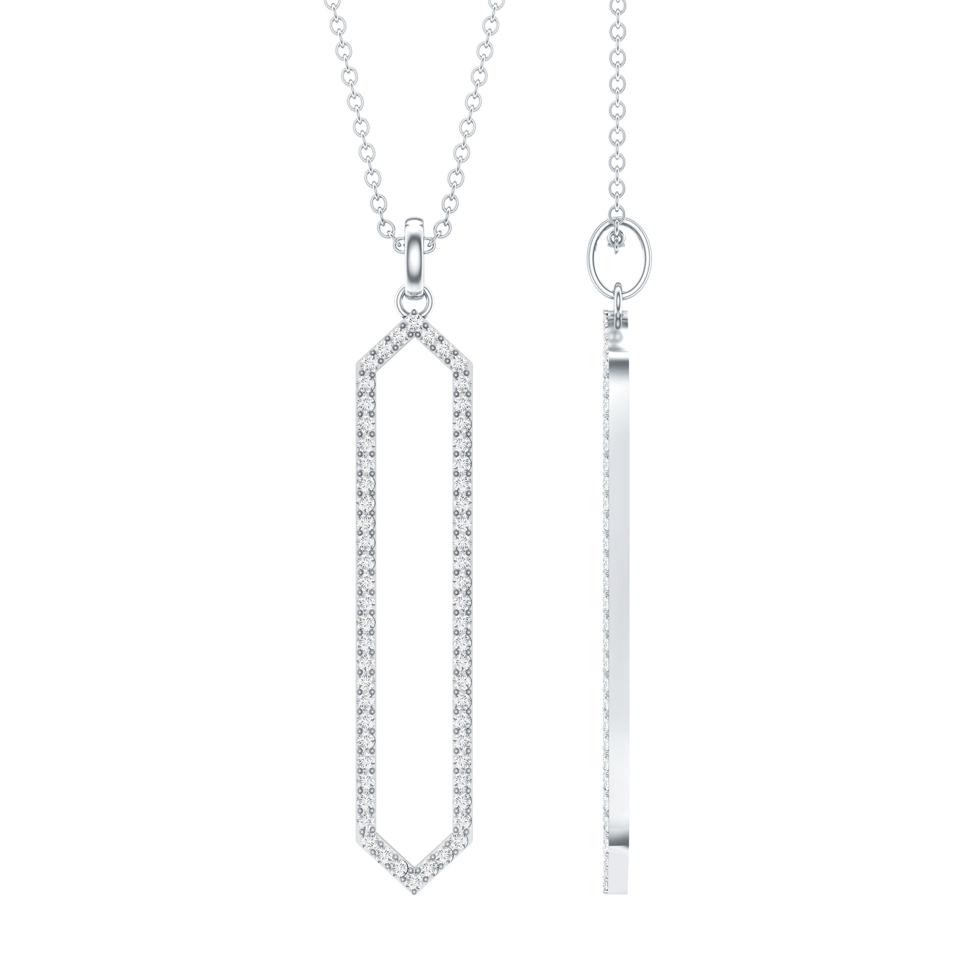 Certified Diamond Geometric Necklace For Women Lab - ( EF-VS ) - Rosec Jewels