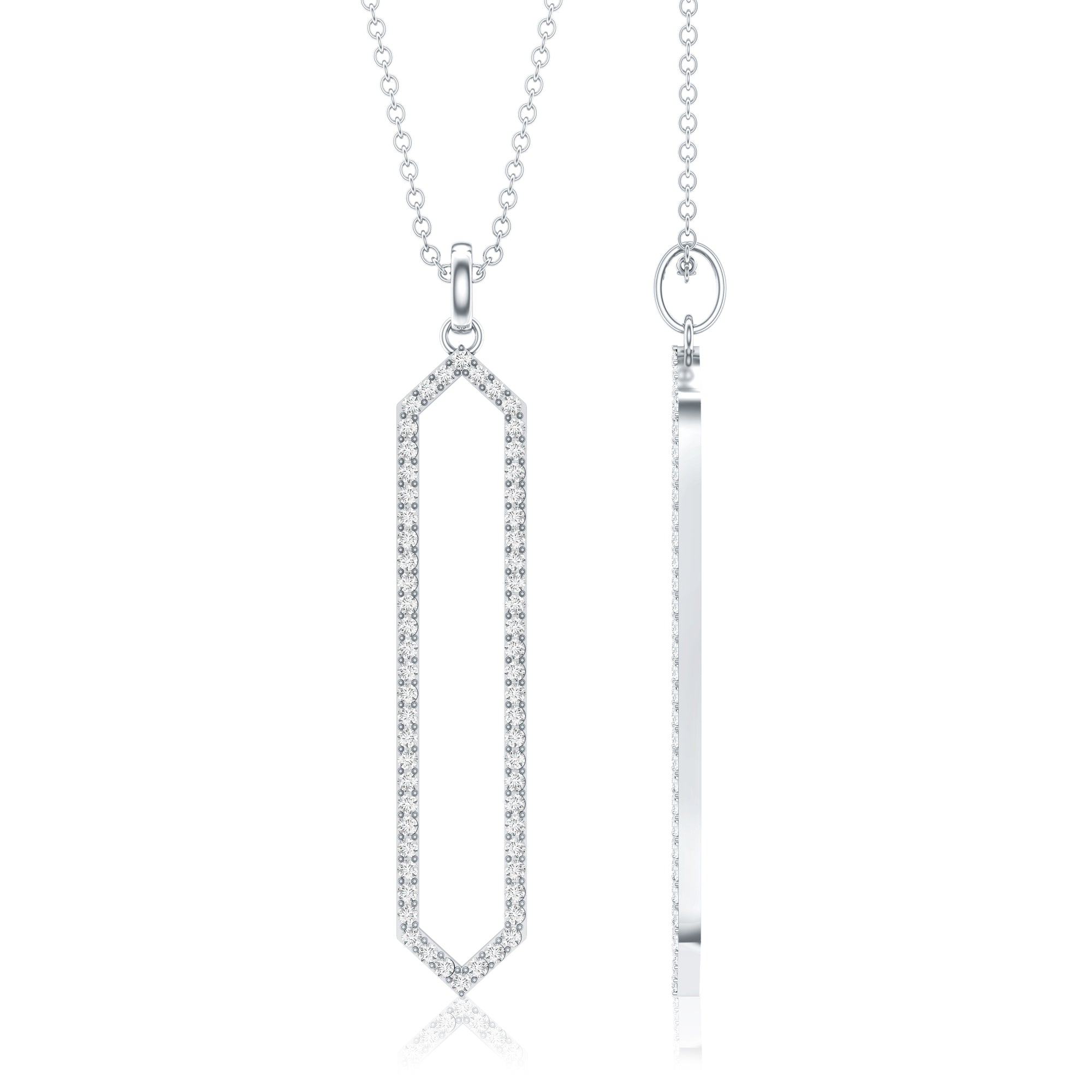 Certified Diamond Geometric Necklace For Women Lab - ( EF-VS ) - Rosec Jewels
