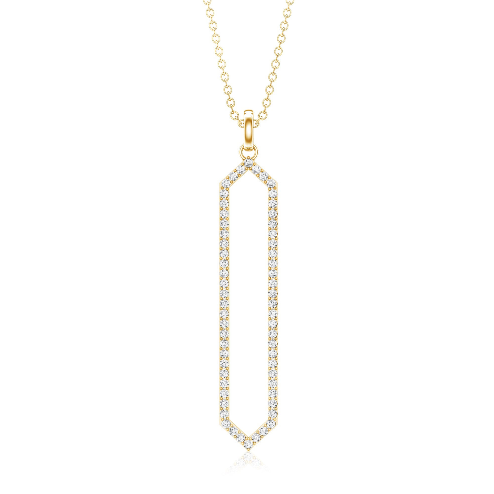 Certified Diamond Geometric Necklace For Women Lab - ( EF-VS ) - Rosec Jewels