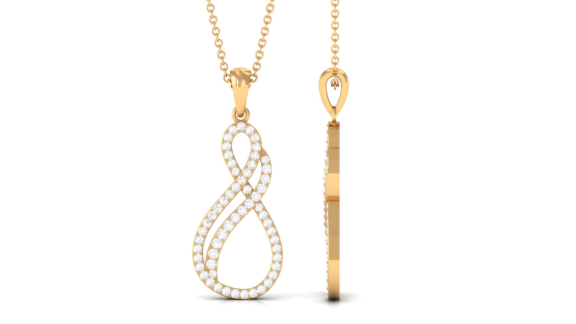 Rosec Jewels-Minimal Diamond Infinity Pendant in Pave Setting