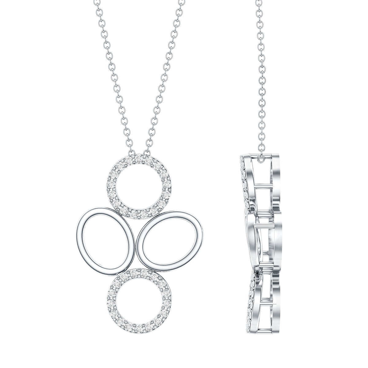 Certified Diamond Contemporary Necklace For Her Lab - ( EF-VS ) - Rosec Jewels