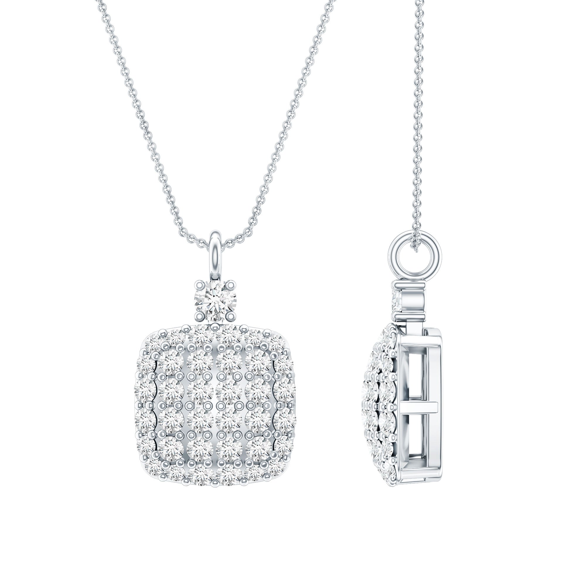 Certified Brilliant Cut Diamond Pendant Necklace Lab - ( EF-VS ) - Rosec Jewels