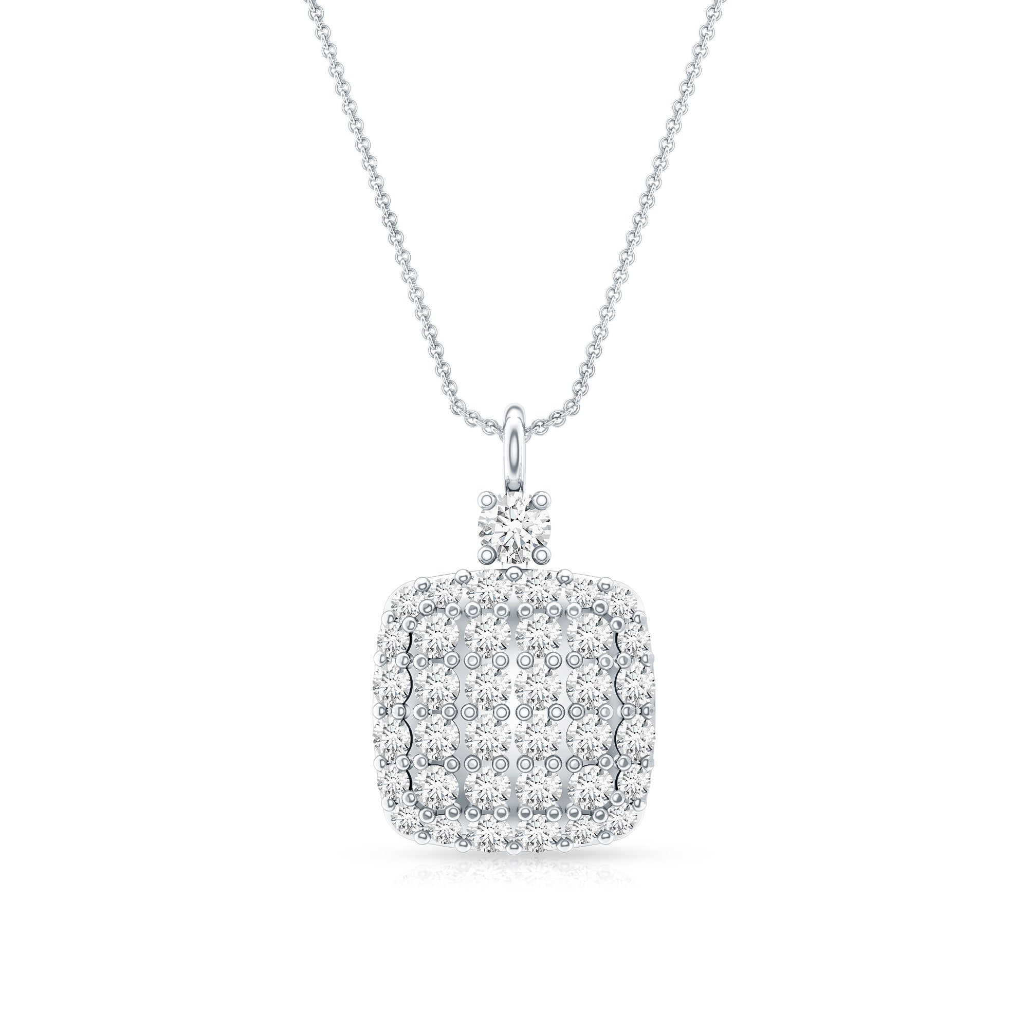 Certified Brilliant Cut Diamond Pendant Necklace Lab - ( EF-VS ) - Rosec Jewels