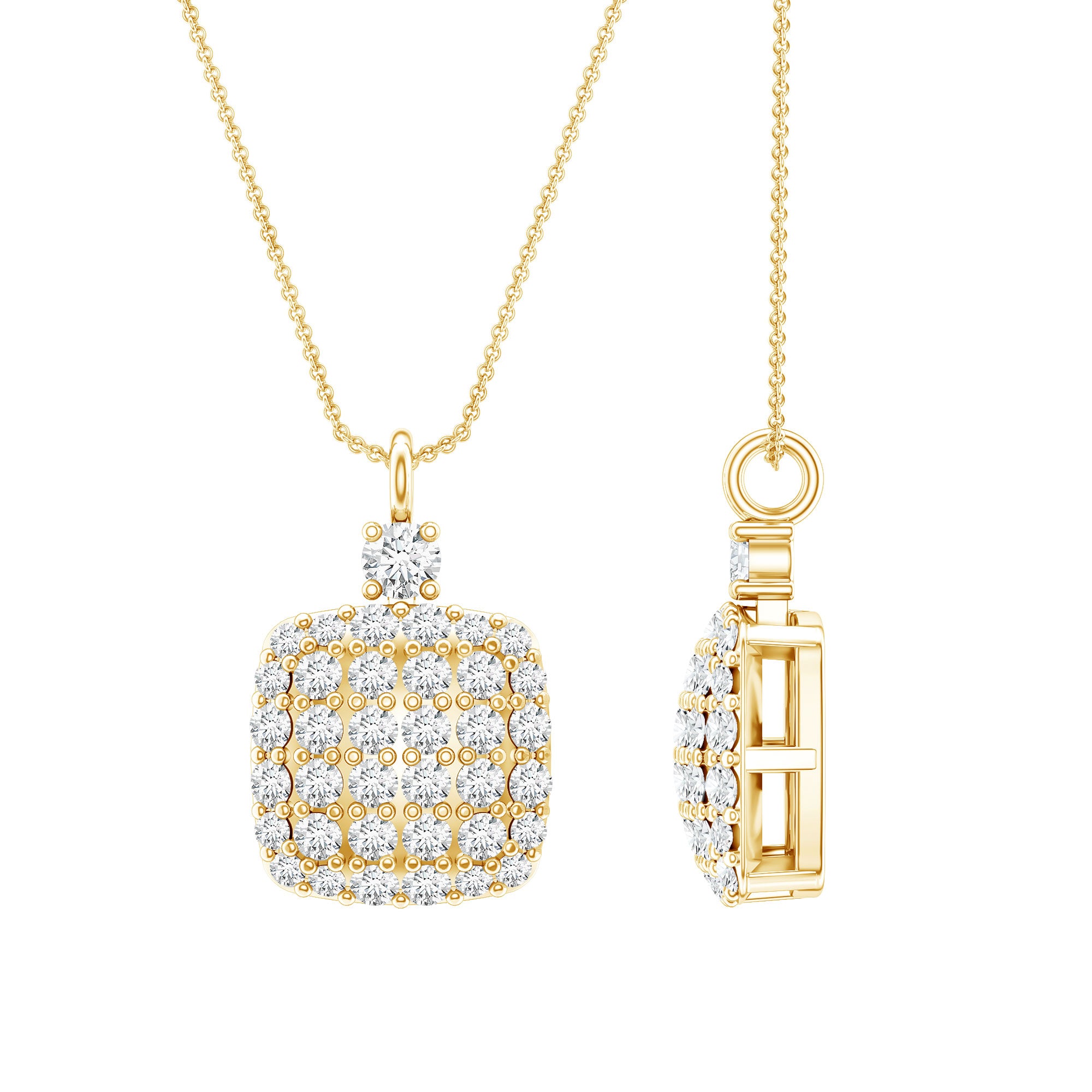 Certified Brilliant Cut Diamond Pendant Necklace Lab - ( EF-VS ) - Rosec Jewels