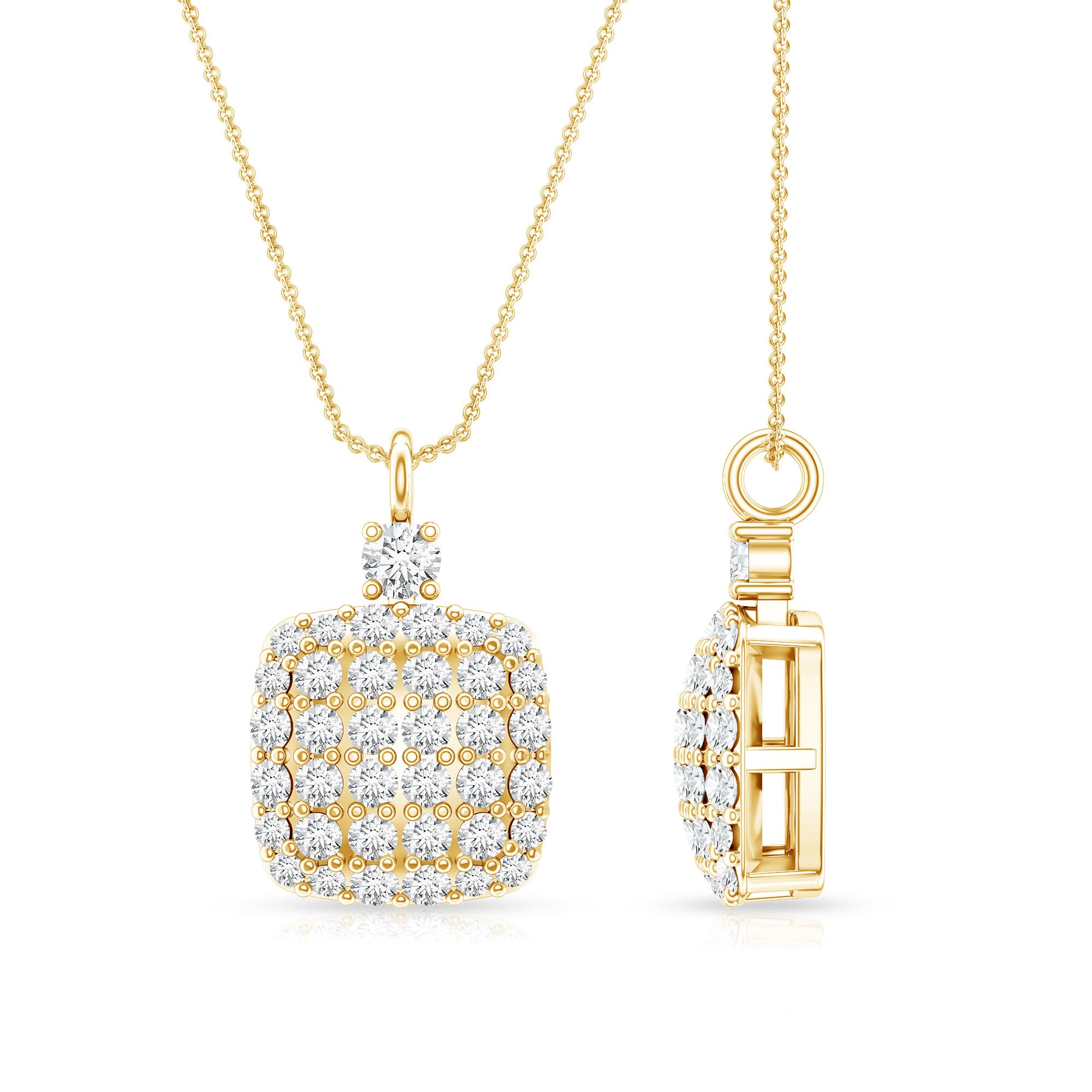Certified Brilliant Cut Diamond Pendant Necklace Lab - ( EF-VS ) - Rosec Jewels