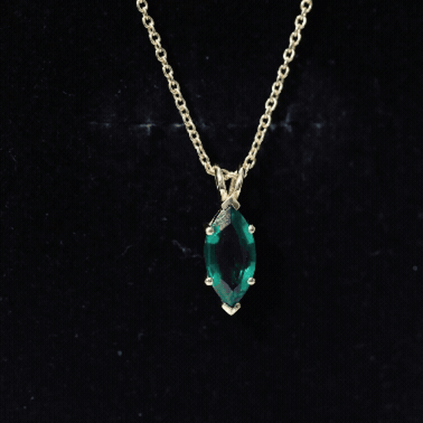 Marquise Cut 2.5 Carat Lab Grown Emerald Chain Necklace AAAA 14K Yellow Gold Plated Silver - Rosec Jewels