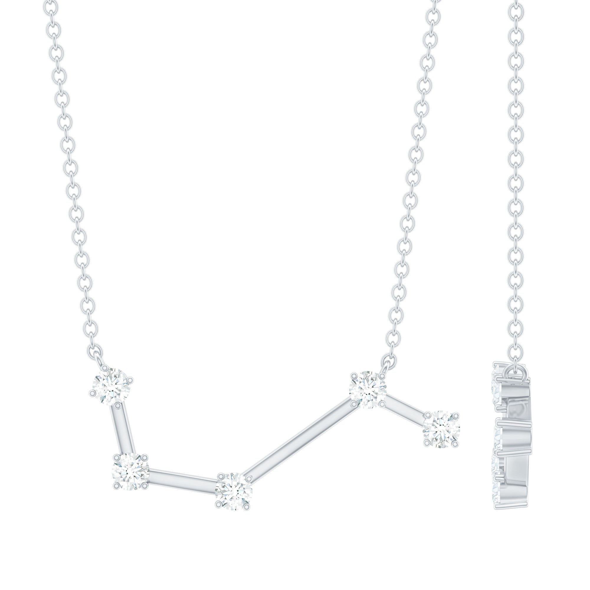Moissanite Aries Constellation Necklace for Women