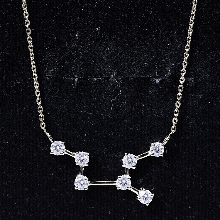 Moissanite Virgo Zodiac Constellation Necklace D-VS1 - Rosec Jewels