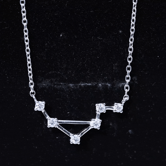 Certified Moissanite Libra Constellation Necklace D-VS1 - Rosec Jewels