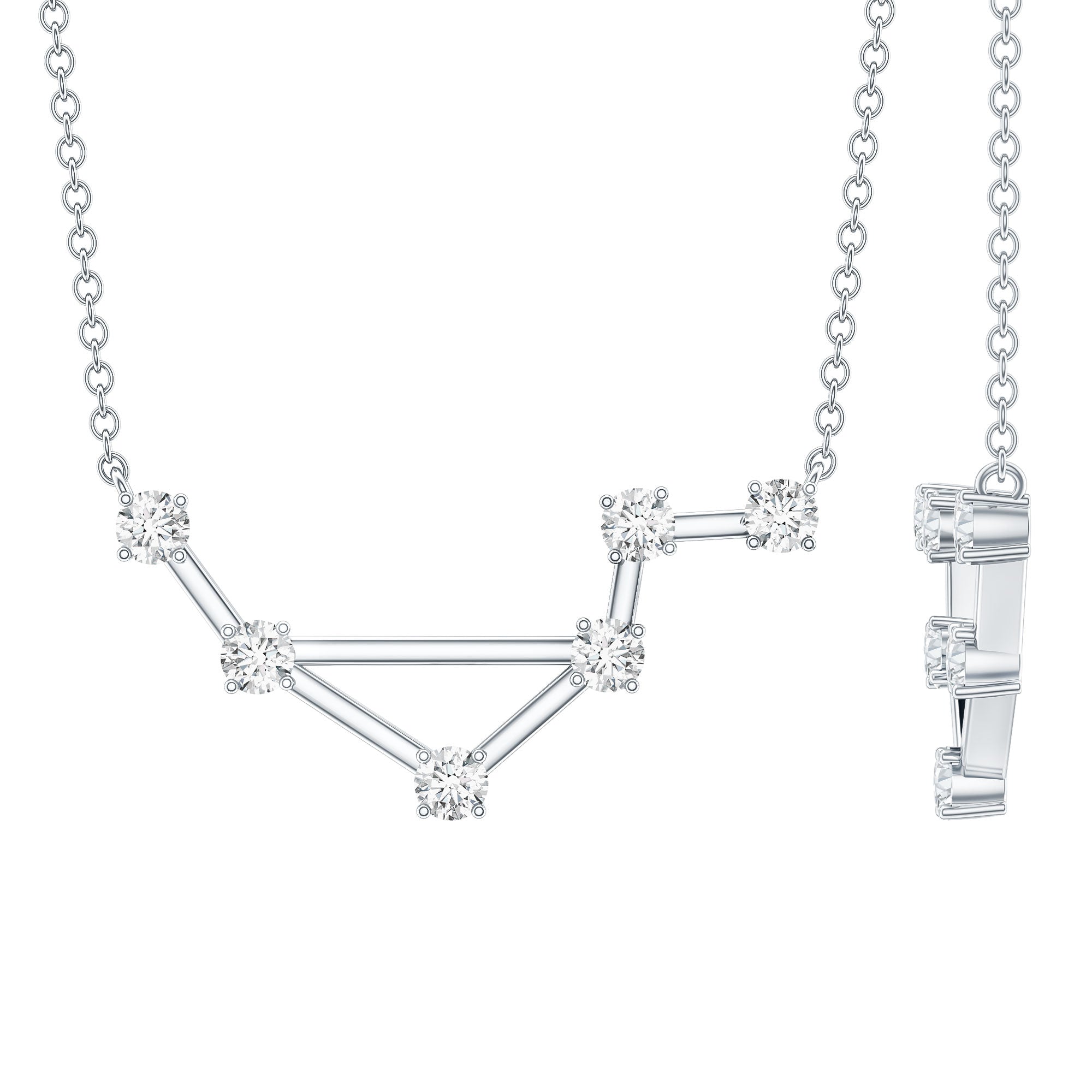 Certified Moissanite Libra Constellation Necklace D-VS1 - Rosec Jewels