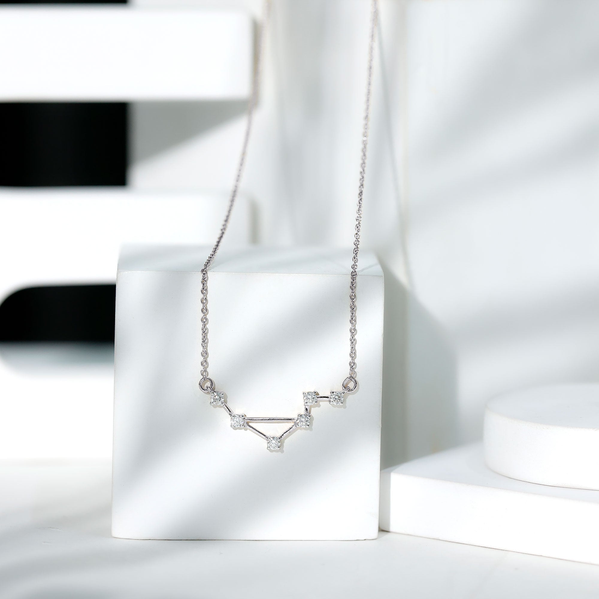 Certified Moissanite Libra Constellation Necklace D-VS1 - Rosec Jewels